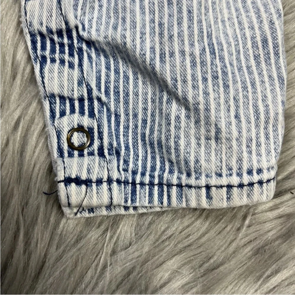 Vintage Oshkosh Bgosh Acid Wash Rail Road Stripe Overalls Made USA